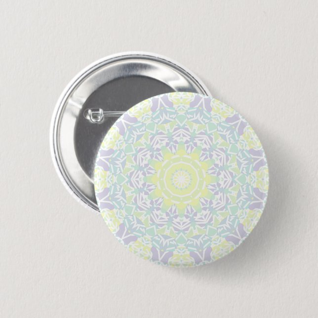 Geometrisch Intricate Colorful Boho Hippie Mandala Button (Vorne & Hinten)