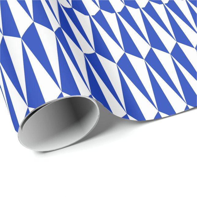 geometrisch, kobalt und weiß geschenkpapier (Rolleneckpunkt)