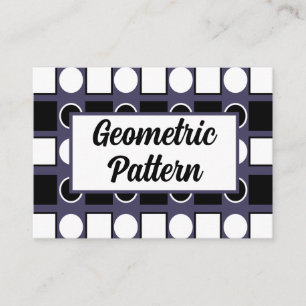 Geometrisch lila Schwarz-weißer Quadrat Visitenkarte