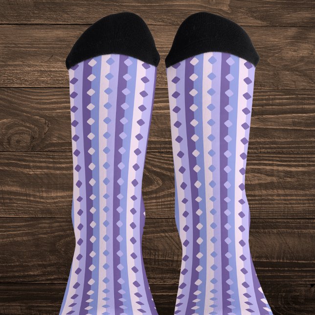Geometrisch Lila und Lavendel gestreift Socken (Von Creator hochgeladen)