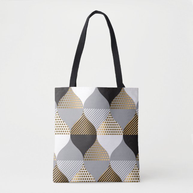 Geometrisch Luxus: schwarz, goldfarbenes Muster (Vorderseite)