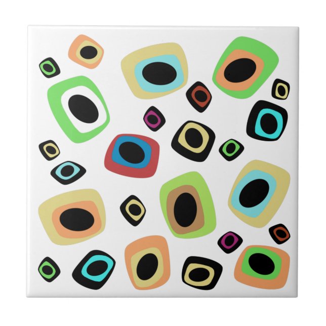 Geometrisch Mitte des Jahrhunderts Fliese (Vorderseite)