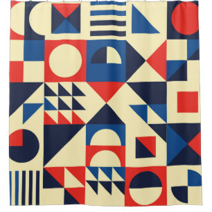 Geometrisch Mitte des Jahrhunderts: Funky Retro Mu Duschvorhang