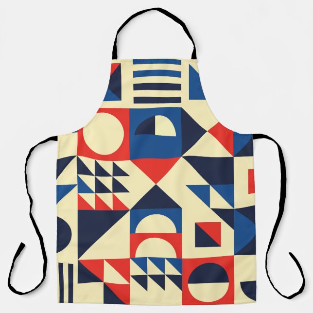 Geometrisch Mitte des Jahrhunderts: Funky Retro Mu Schürze (Vorderseite)
