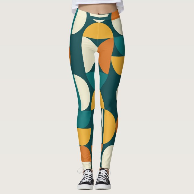 Geometrisch Mitte des Jahrhunderts: Minimalistisch Leggings (Vorderseite)