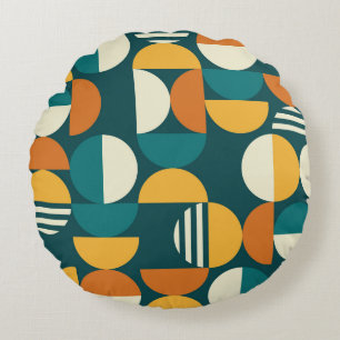 Geometrisch Mitte des Jahrhunderts: Minimalistisch Rundes Kissen