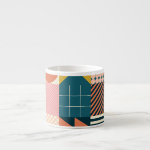 Geometrisch modern Abstrakt: Farbiges Design Espressotasse