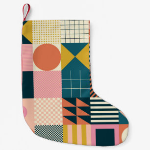 Geometrisch modern Abstrakt: Farbiges Design Kleiner Weihnachtsstrumpf