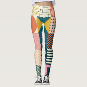 Geometrisch modern Abstrakt: Farbiges Design Leggings