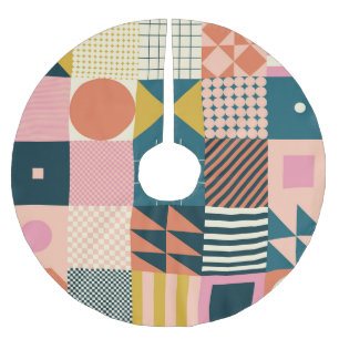 Geometrisch modern Abstrakt: Farbiges Design Polyester Weihnachtsbaumdecke