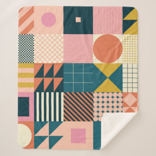 Geometrisch modern Abstrakt: Farbiges Design Sherpadecke
