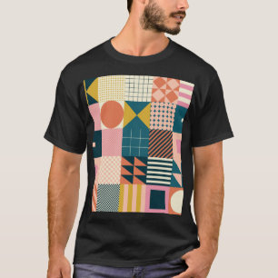 Geometrisch modern Abstrakt: Farbiges Design T-Shirt