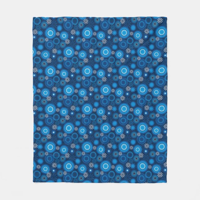Geometrisch Modern Blau Fleecedecke (Vorderseite)