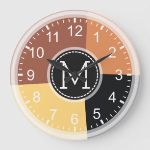 Geometrisch, modern, Retro farbig #5 Große Wanduhr