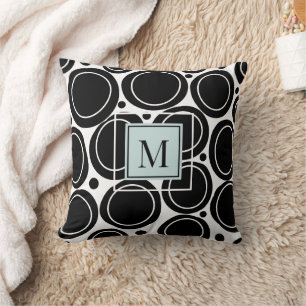 Geometrisch Moderne Abstrakte Schwarz Weiße Baby B Kissen