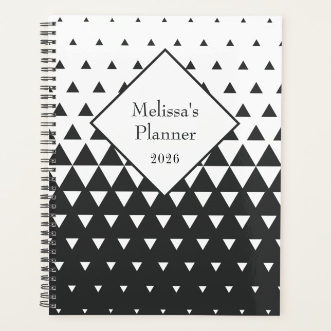 Geometrisch moderne personalisierte 2026 planer (Vorderseite)