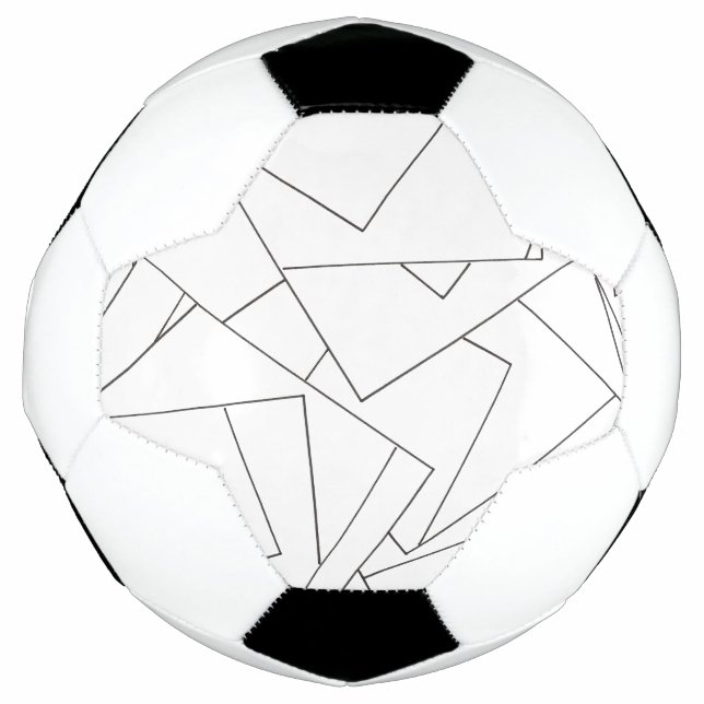 Geometrisch-Moderner Schwarzweiss-Fußball Fußball (Vorderseite)