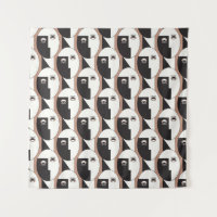 geometrisch nahtloses Muster für Gesicht und Augen