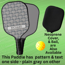 Geometrisch, Name oder Monogramm für den hellgraue Pickleball Schläger