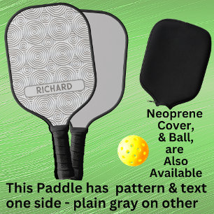 Geometrisch, Name oder Monogramm für den hellgraue Pickleball Schläger