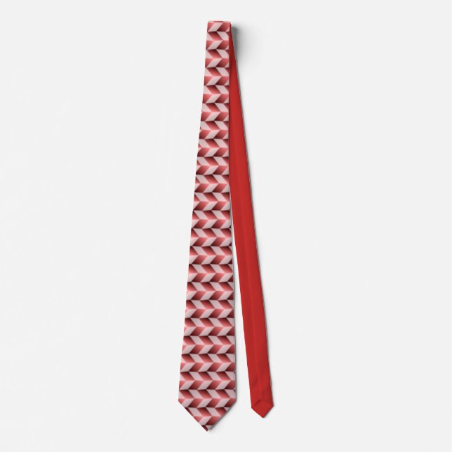 geometrisch Necktie rot/weiß Krawatte (Vorderseite)