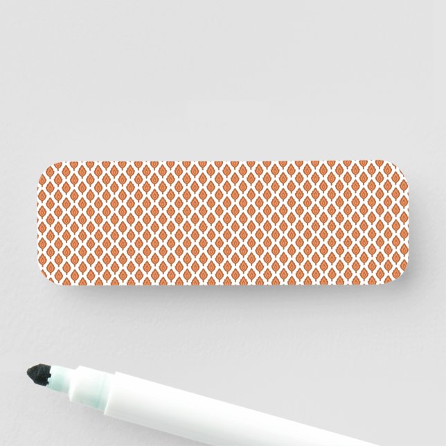 geometrisch orange und weiß namensschild (Beispiel)