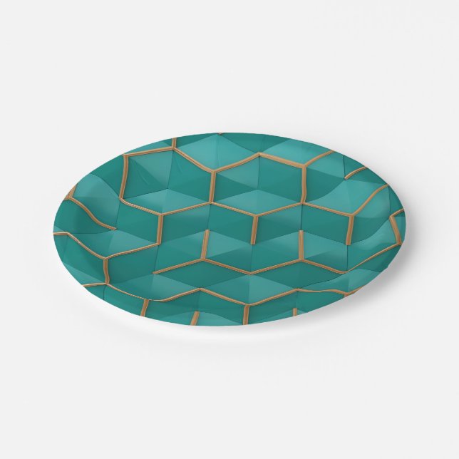 geometrisch pappteller (Schrägansicht)