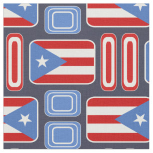 Geometrisch: Retro: Puertorikaner: Flagge Stoff