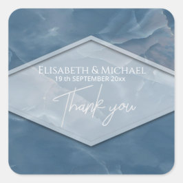 geometrisch-romantische Kalligraphie aus Marmor Quadratischer Aufkleber