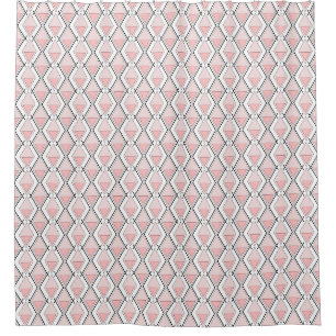 geometrisch rosa beige Muster Duschvorhang