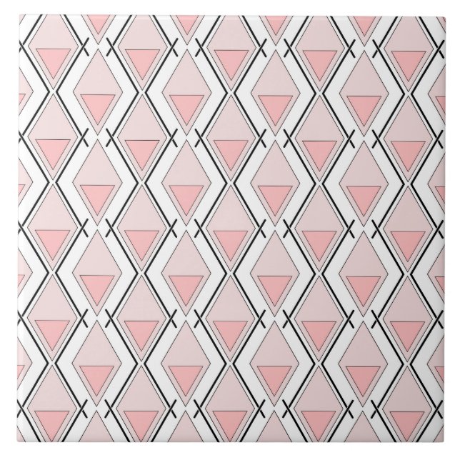 geometrisch rosa beige Muster Fliese (Vorderseite)