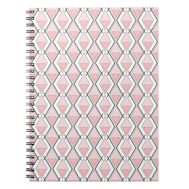 geometrisch rosa beige Muster Notizblock (Vorderseite)