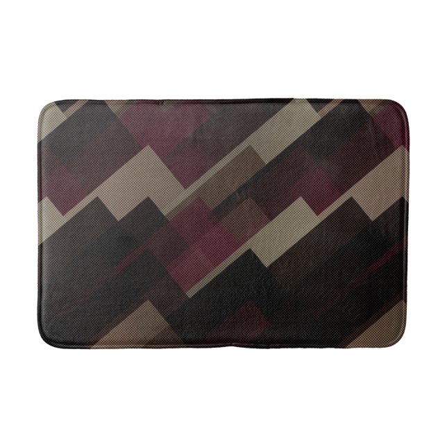 geometrisch rosa braun und beige badematte (Vorderseite)