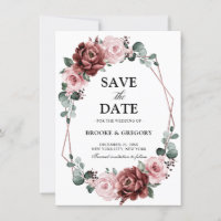 Geometrisch, rosa Mauve Rose Save the Date