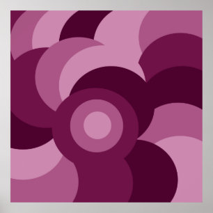 geometrisch rosa und lila Kreise Poster