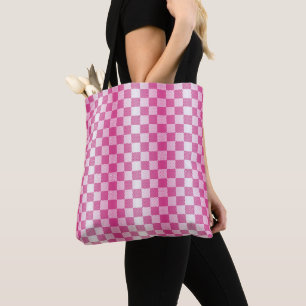 Geometrisch rosa und weiß kariert