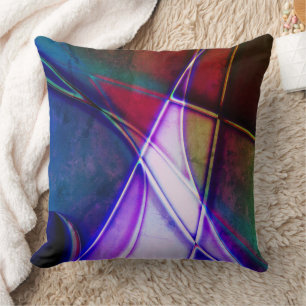 geometrisch rostgealterte Formen mit Neonlicht Kissen