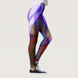 geometrisch rostgealterte Formen mit Neonlicht Leggings
