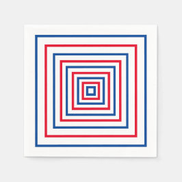 geometrisch-rot-blaue Quadrate für den geometrisch Serviette