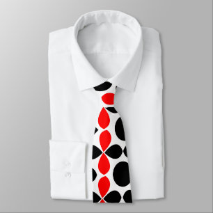 Geometrisch Rot Schwarz Elegant Modern Krawatte