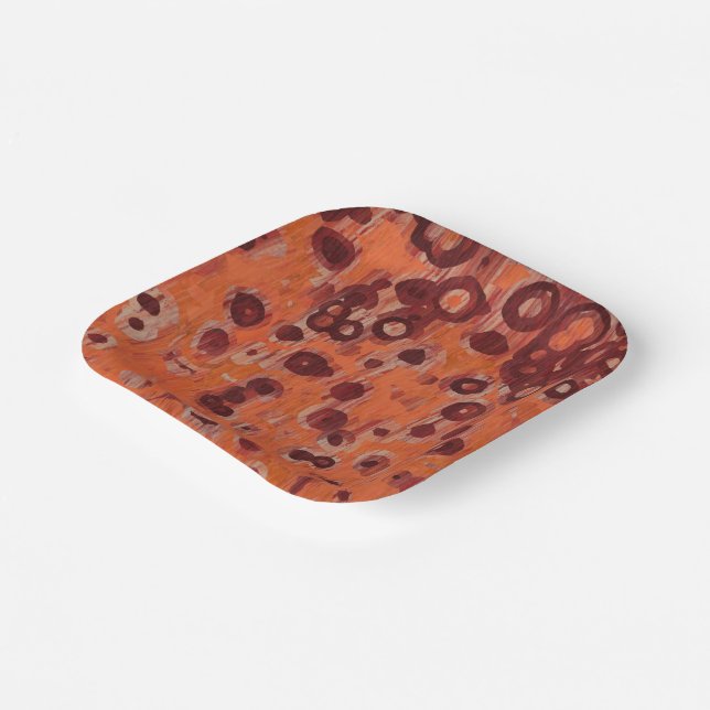 Geometrisch rot und orange pappteller (Gewinkelt)