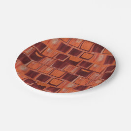 Geometrisch rot und orange pappteller