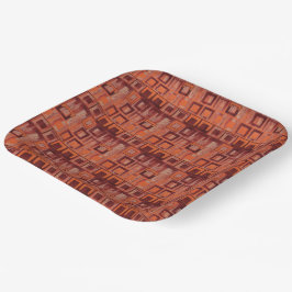 Geometrisch rot und orange pappteller