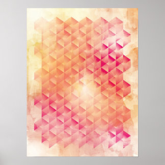 Geometrisch rot und orange poster