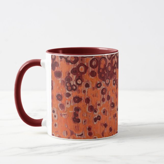 Geometrisch rot und orange tasse (Links)