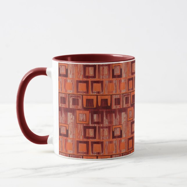 Geometrisch rot und orange tasse (Links)