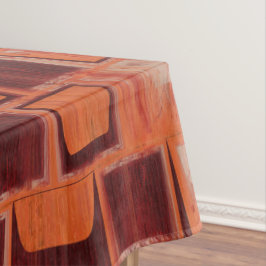 Geometrisch rot und orange tischdecke