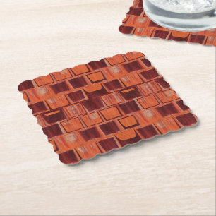 Geometrisch rot und orange untersetzer