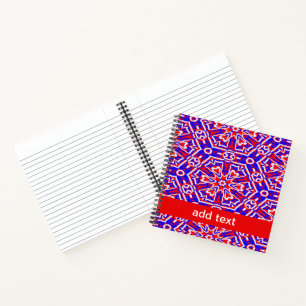 Geometrisch rot, weiß und blau notizbuch