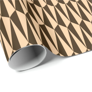geometrisch, schokolade und pfirsichfarben Mitte d Geschenkpapier